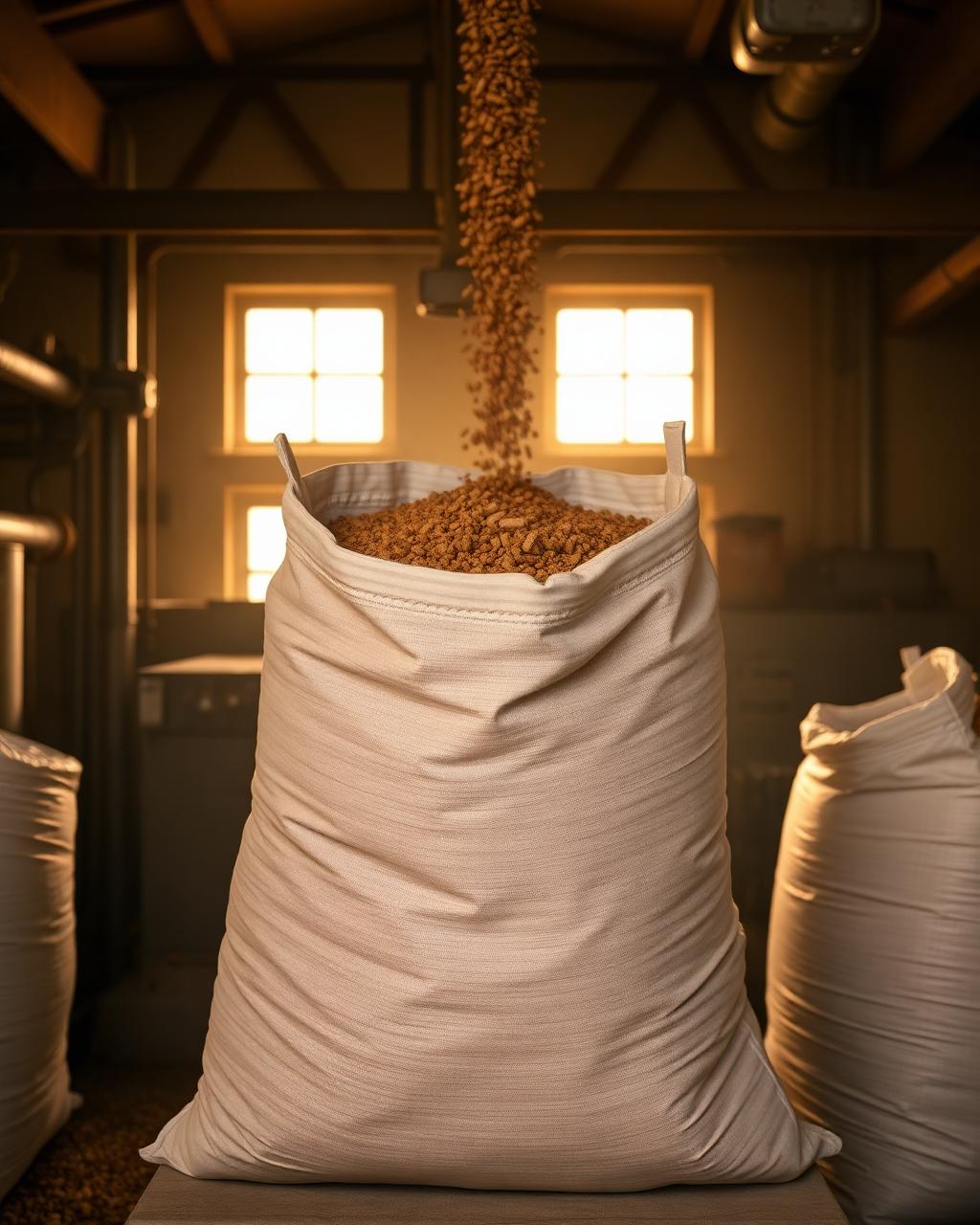 Big-bag of cork granules in our facility