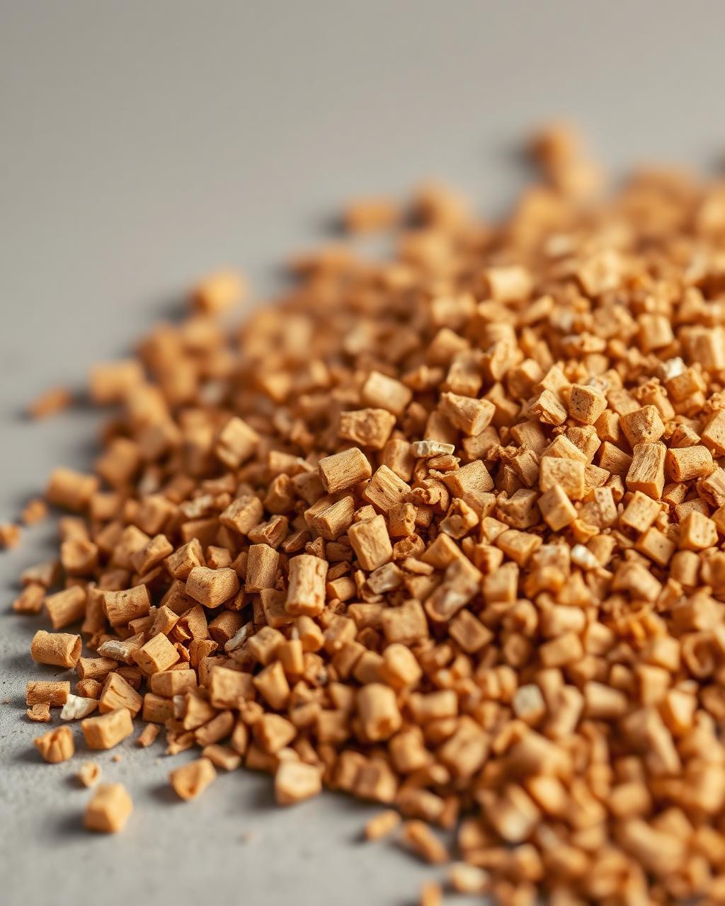 Macro view of calibrated cork granules